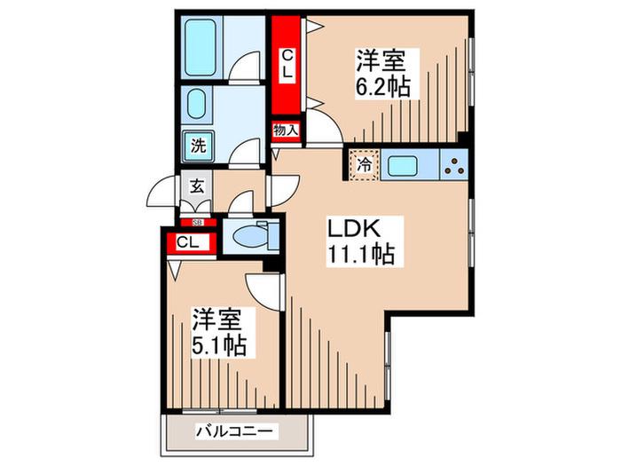 メゾン・ド・コリーヌ滝野川(2LDK/3階)の間取り写真