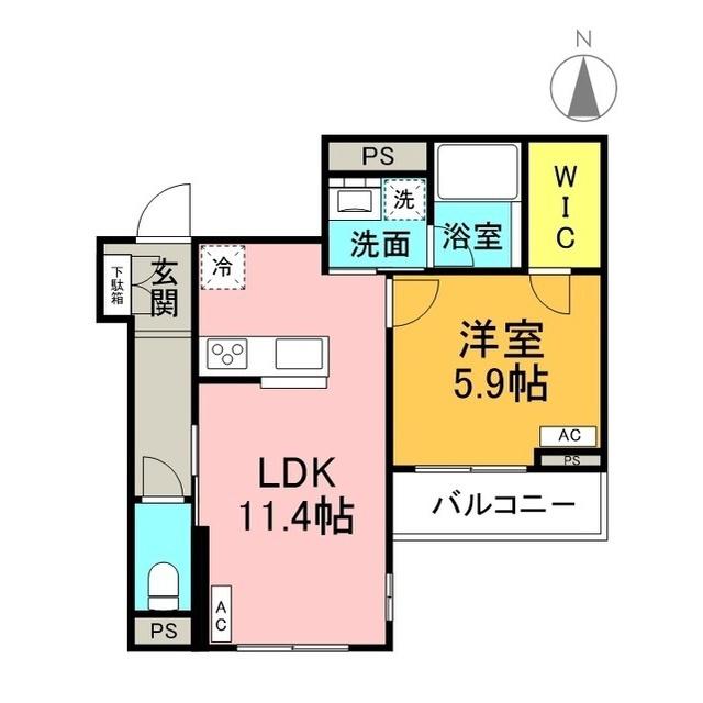 ブリスコート(1LDK/4階)の間取り写真