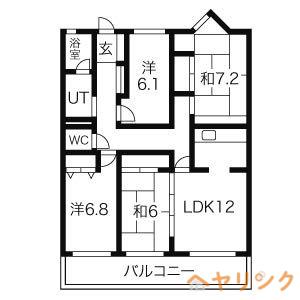 フレックス瀬戸(4LDK/1階)の間取り写真