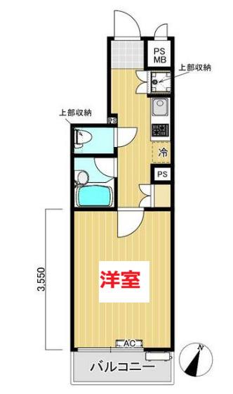 ルーブル多摩川伍番館(1K/5階)の間取り写真