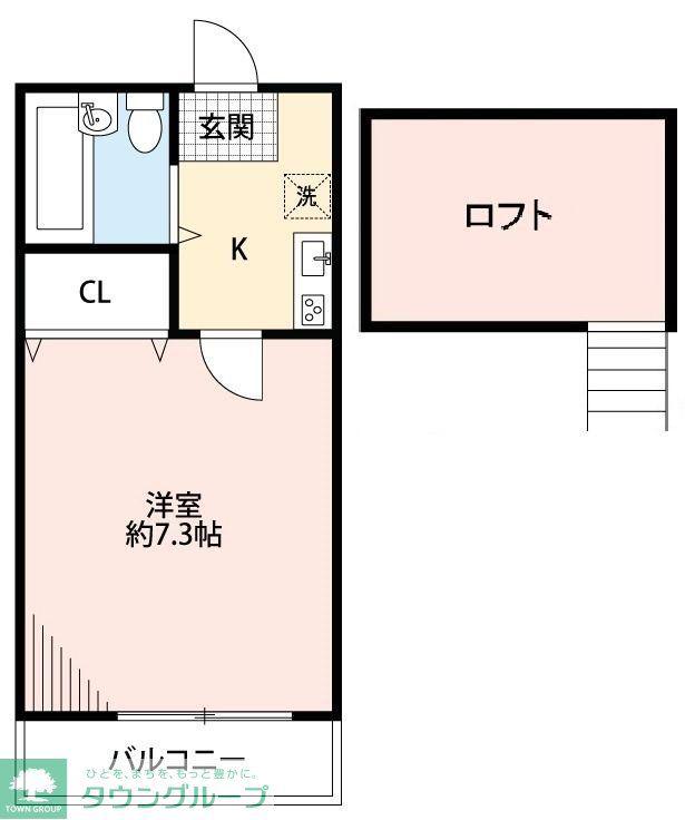 シャレー東大宮(1K/1階)の間取り写真