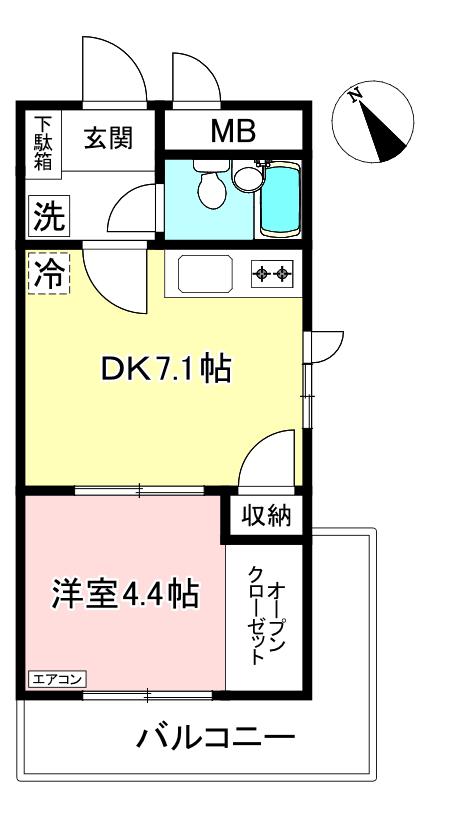 アネックス小嶋(1DK/2階)の間取り写真