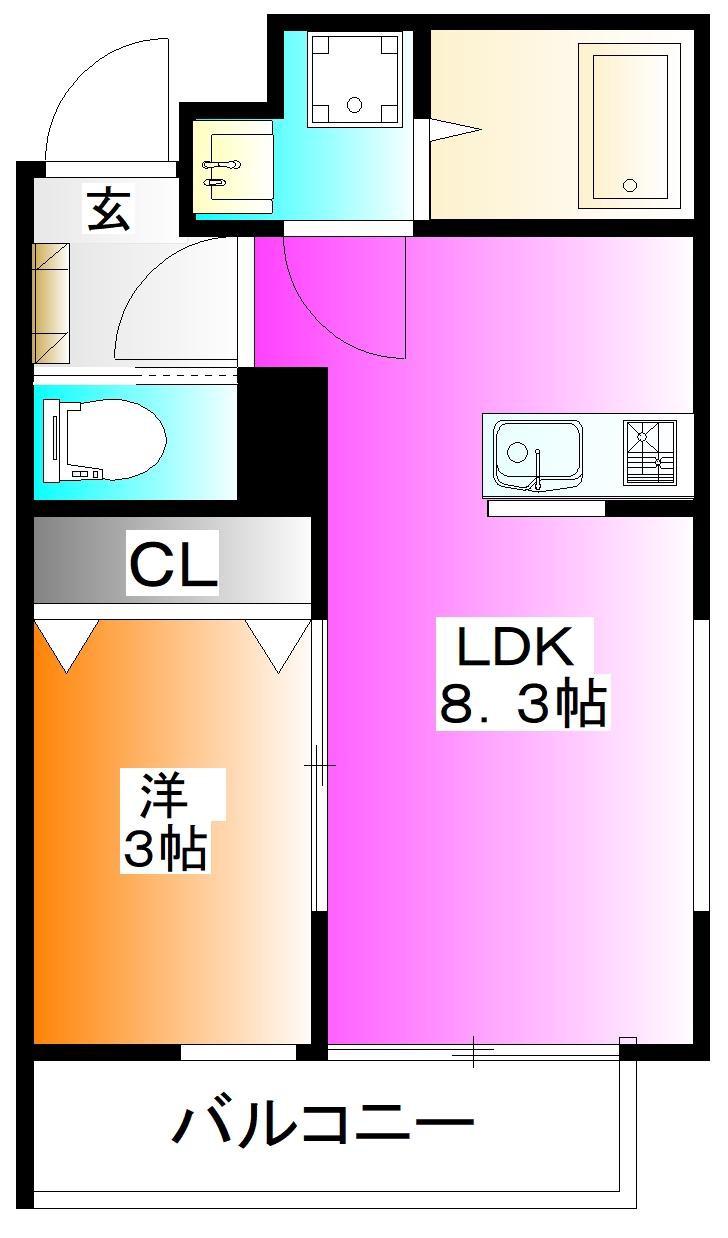 ガーデンヒルズ南浦和(1LDK/2階)の間取り写真
