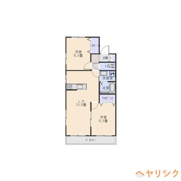 BRITISH HILLS(2LDK/2階)の間取り写真