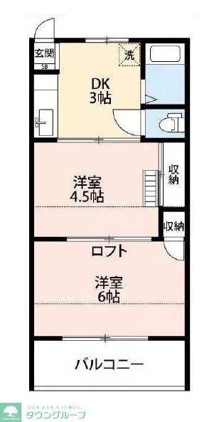 BCASA東松山IIIRE-BORN(2K/2階)の間取り写真