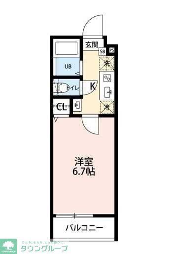 リヴィエールポルテIII(1K/2階)の間取り写真