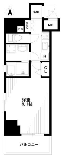HIGHLANDHILLS (1K/5階)の間取り写真