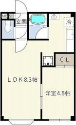 INOVE札幌南4条(1LDK/1階)の間取り写真