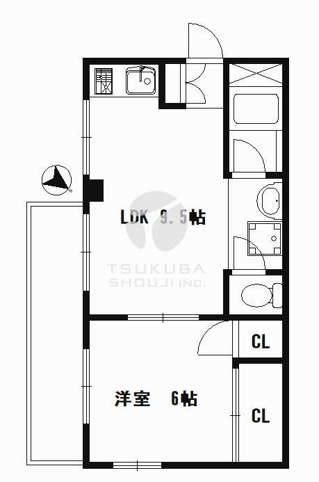 エチュード栄(1LDK/2階)の間取り写真