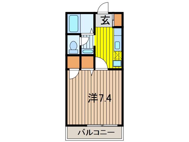 ＪＲ埼京線 北与野駅 徒歩6分 2階建 築24年(1K/1階)の間取り写真