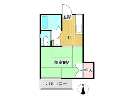 コーポKI(1K/2階)の間取り写真