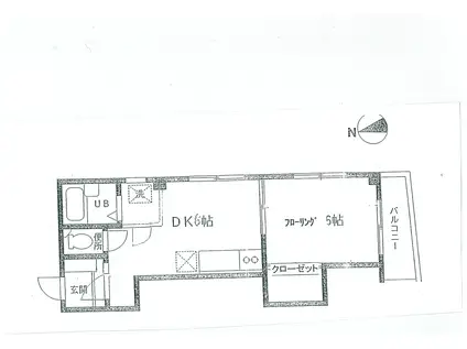 ハレーハイツ(1DK/3階)の間取り写真