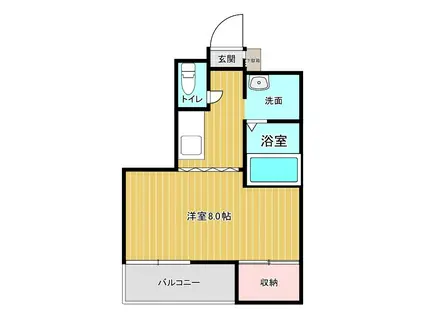 ピュアガーデン(1K/2階)の間取り写真