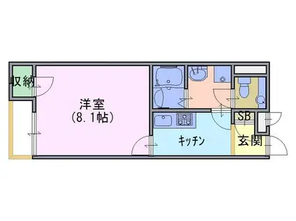 クレイノ西森本(1K/2階)の間取り写真