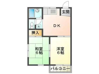 サンポプリ(2DK/2階)の間取り写真