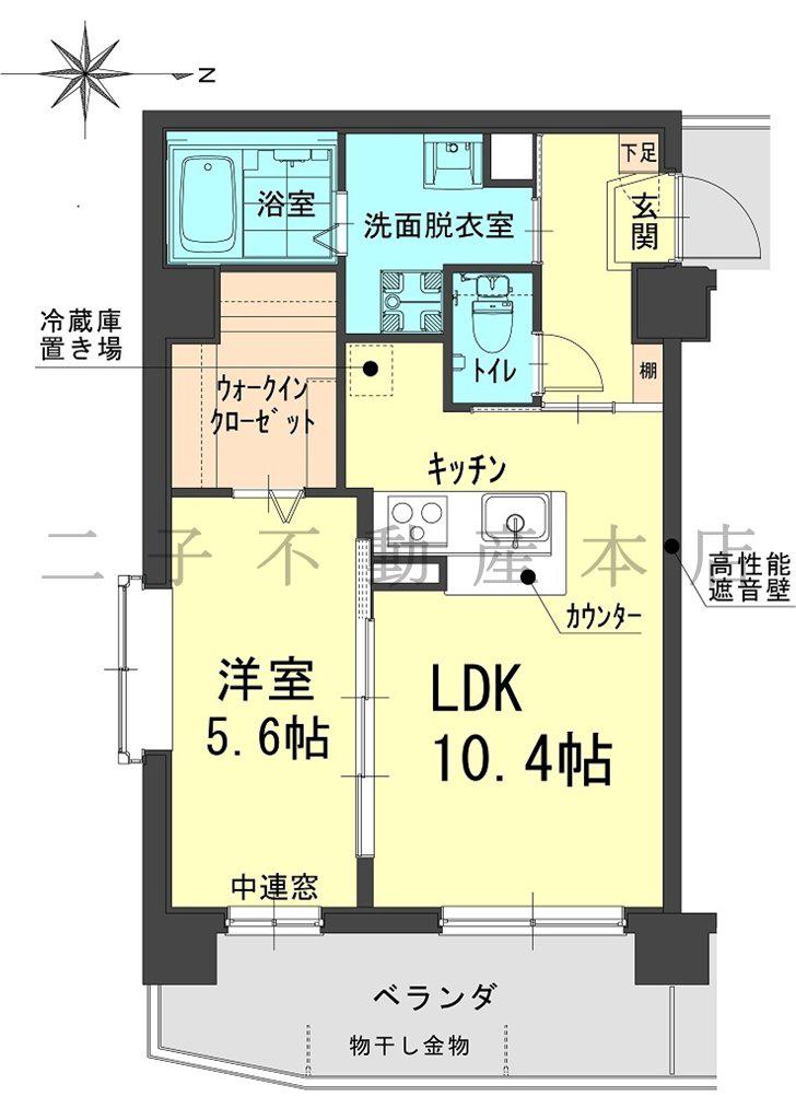 パレスコンフォート大和町(1LDK/5階)の間取り写真