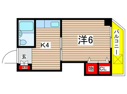 サンハイツ伊藤(1K/2階)の間取り写真