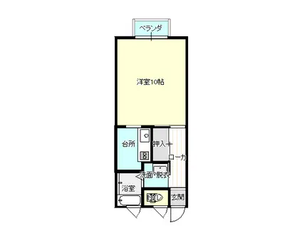ガーデンハウスIII(1K/1階)の間取り写真