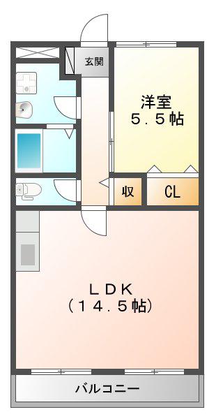 ハミングバードII(1LDK/2階)の間取り写真
