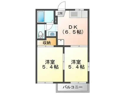 タウニーSAKA A(2DK/2階)の間取り写真