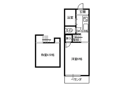 ピープルハウス(1K/4階)の間取り写真