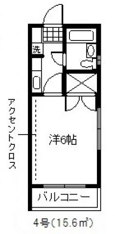 アドバンスビル(1K/4階)の間取り写真