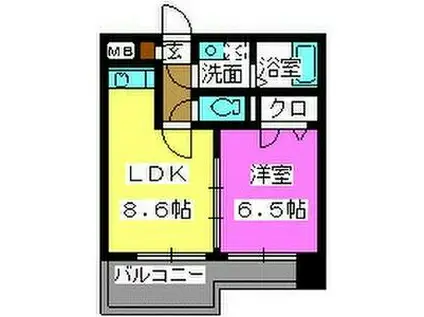 クラシカル大手門(1LDK/4階)の間取り写真