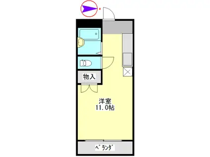 エステート旦島(ワンルーム/4階)の間取り写真