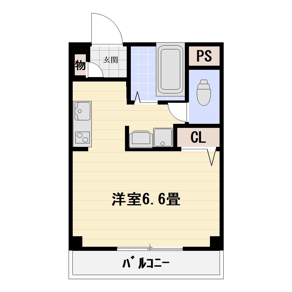 WILL藤沢(1K/3階)の間取り写真