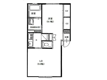 レジーナA(1LDK/1階)の間取り写真