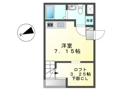 ピアチェーレ新栄(ワンルーム/1階)の間取り写真
