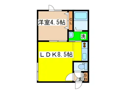 ドリーム21(1LDK/1階)の間取り写真
