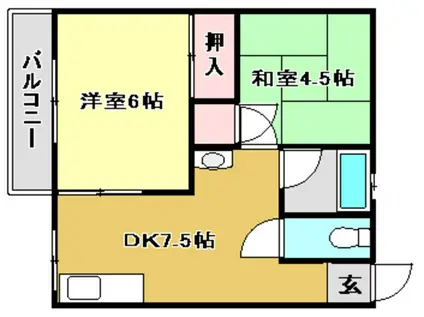 メゾン音三郎(2DK/2階)の間取り写真