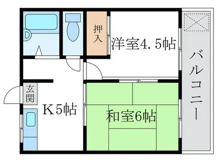 ロイヤルコーポZEN(2K/2階)の間取り写真