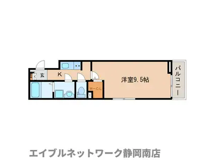 ルナリア(1K/2階)の間取り写真