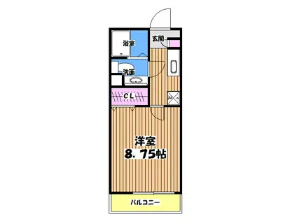 サァラ多摩平(1K/1階)の間取り写真