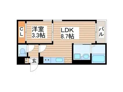 REGALEST西中田(1LDK/1階)の間取り写真