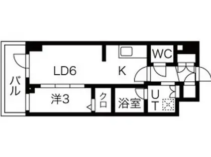 シーズンフラッツ高田馬場リバーサイドサウス(1LDK/5階)の間取り写真