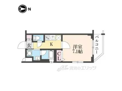 べラジオ雅び京都円町Ⅱ(1K/4階)の間取り写真