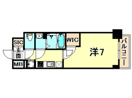 エスリード神戸ハーバーテラス(1K/11階)の間取り写真