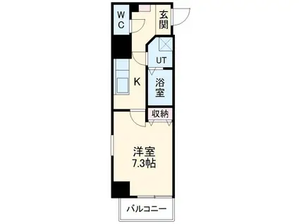 エストゥルースプラスノース名古屋(1K/4階)の間取り写真