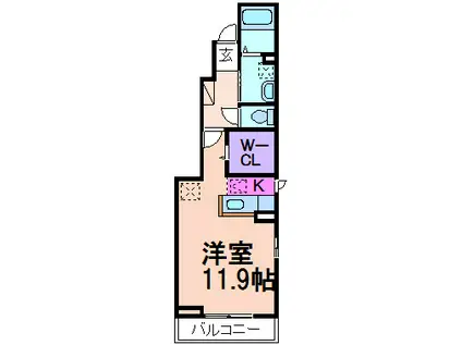 アニメート・ヴィラG(ワンルーム/1階)の間取り写真