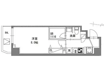 S-RESIDENCE東陽町FELIZ(1K/4階)の間取り写真