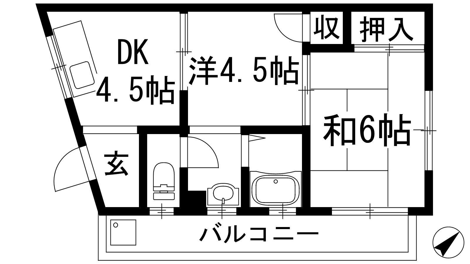 コーポ八百善(2DK/4階)の間取り写真