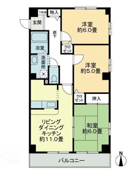 ハイムシュテット21(3LDK/3階)の間取り写真