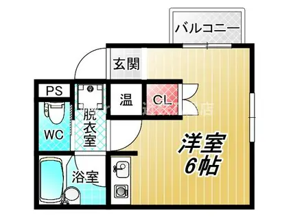 ファラン八尾(ワンルーム/2階)の間取り写真