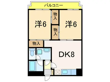 ロイヤルプラザ長岡(2DK/3階)の間取り写真