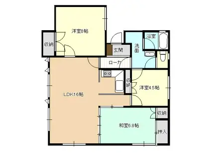 K-HOUSE(3LDK/1階)の間取り写真