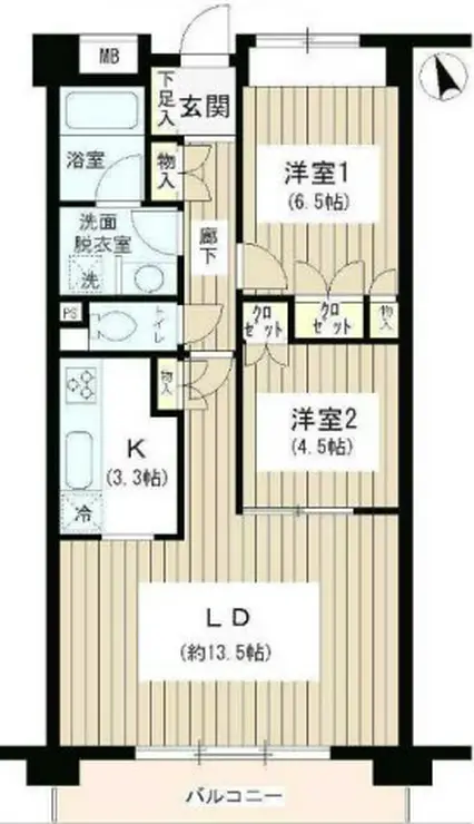 ラヴィーン等々力 2階階 間取り