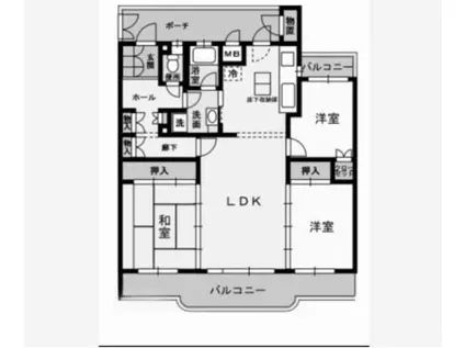 グレイス屋島(3LDK/1階)の間取り写真